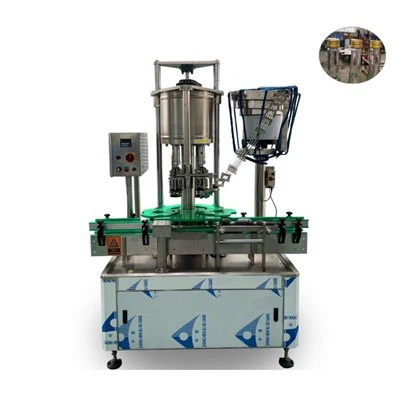 Machine voor het afdekken van flessen met 4 koppen